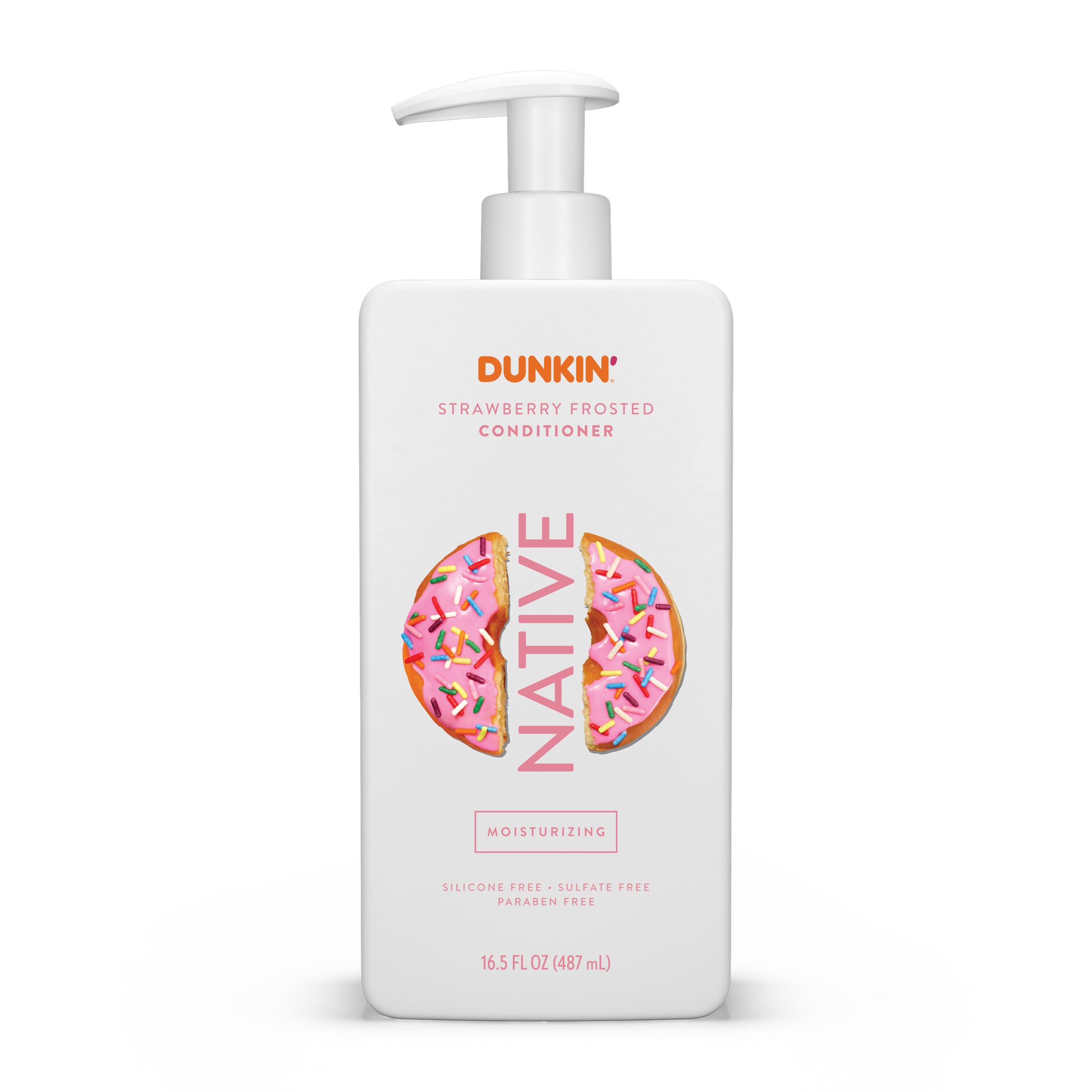 Native strawberry frosted front packaging showing 16.5 oz bottle and label benefit scent clarity