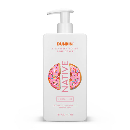 Native strawberry frosted front packaging showing 16.5 oz bottle and label benefit scent clarity