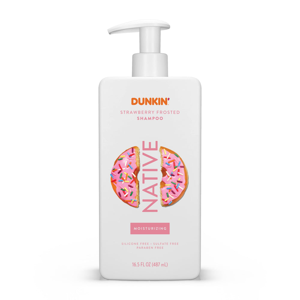 Native shampoo on bathroom counter near towel creating joyful routine benefit
