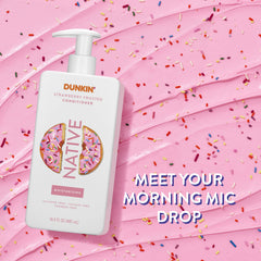Native strawberry frosted pump close-up highlighting easy dispensing benefit