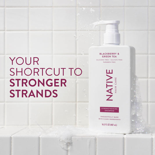 Native shampoo back label close-up highlighting clean ingredient list and instructions