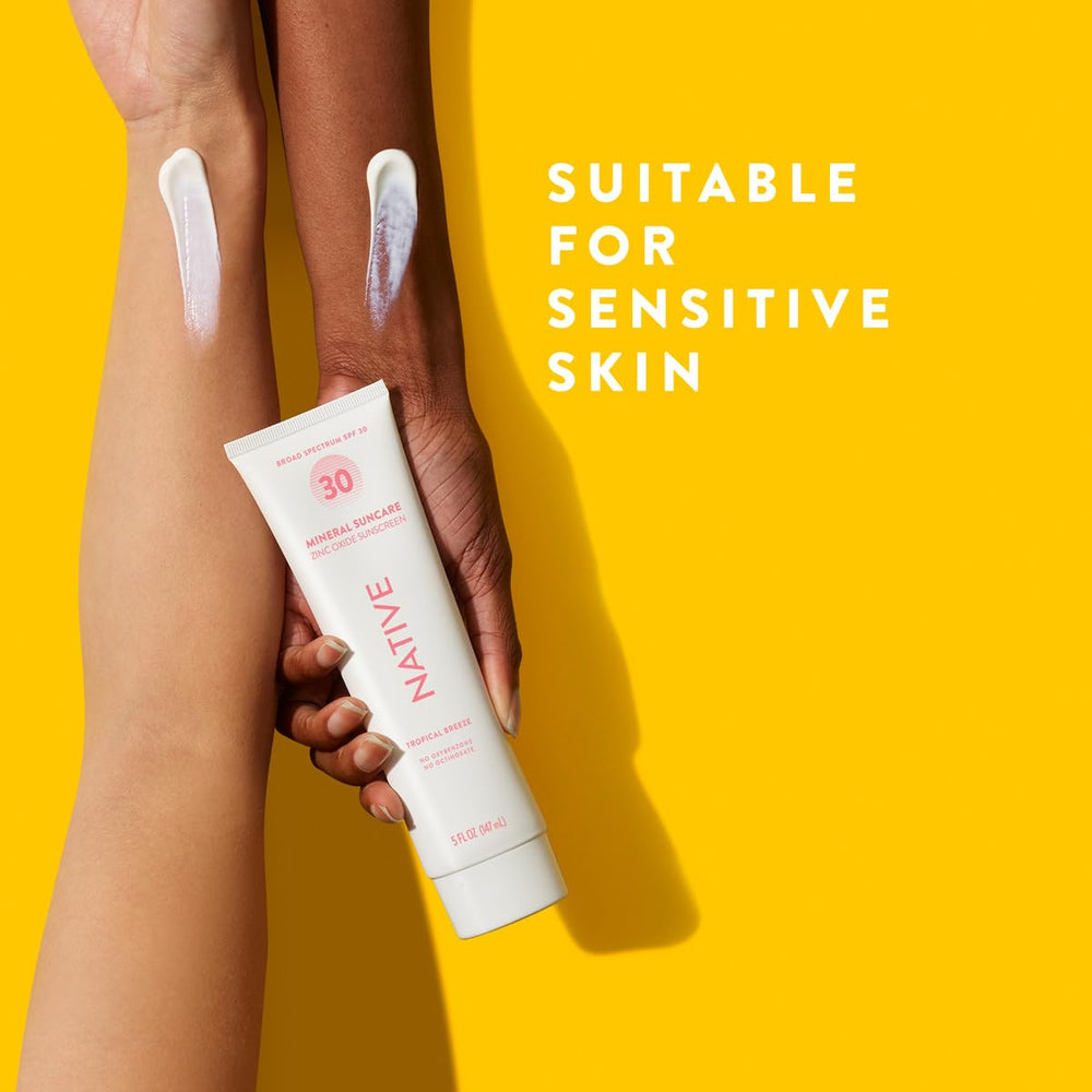 Native sunscreen being applied on arm demonstrating easy absorption and protection
