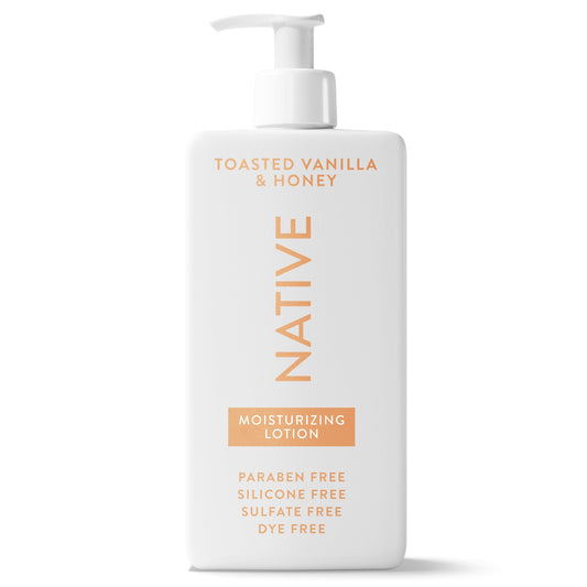 Native front pump bottle showing brand and easy dispensing benefit