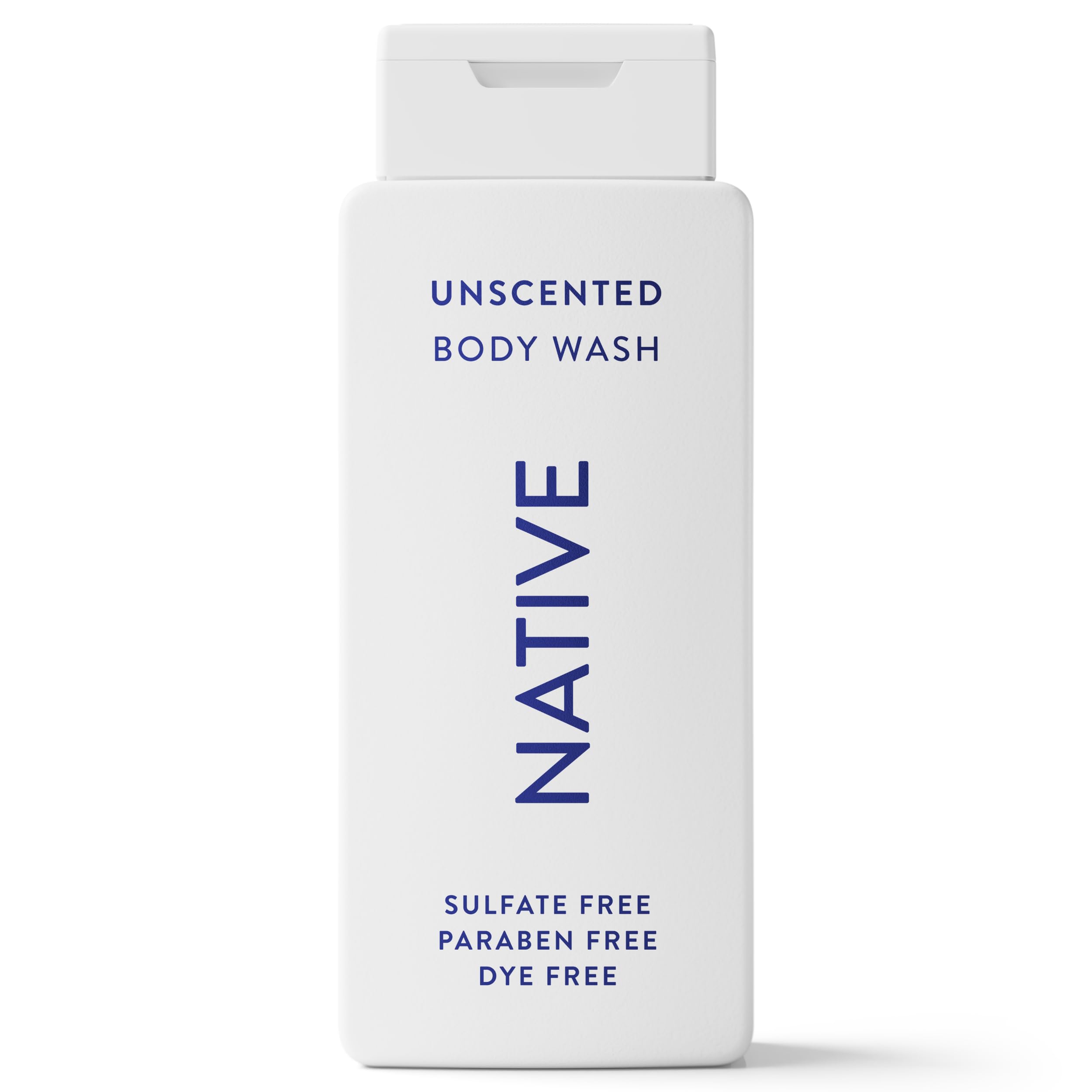 Native front label on 18 oz bottle shows clean unscented formula and benefits