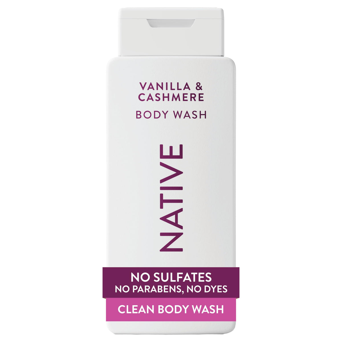 Native bottle front packaging showing fragrance and 18 oz size benefit