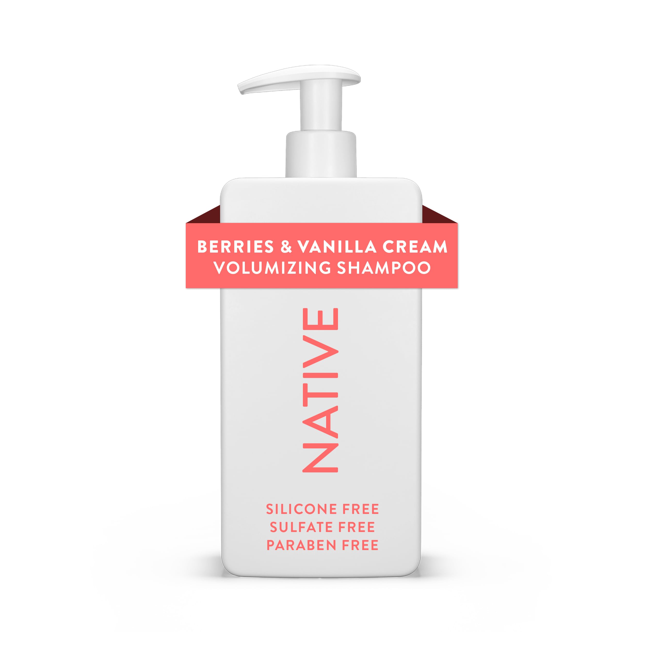 Native front bottle view showing label and easy pump for everyday use