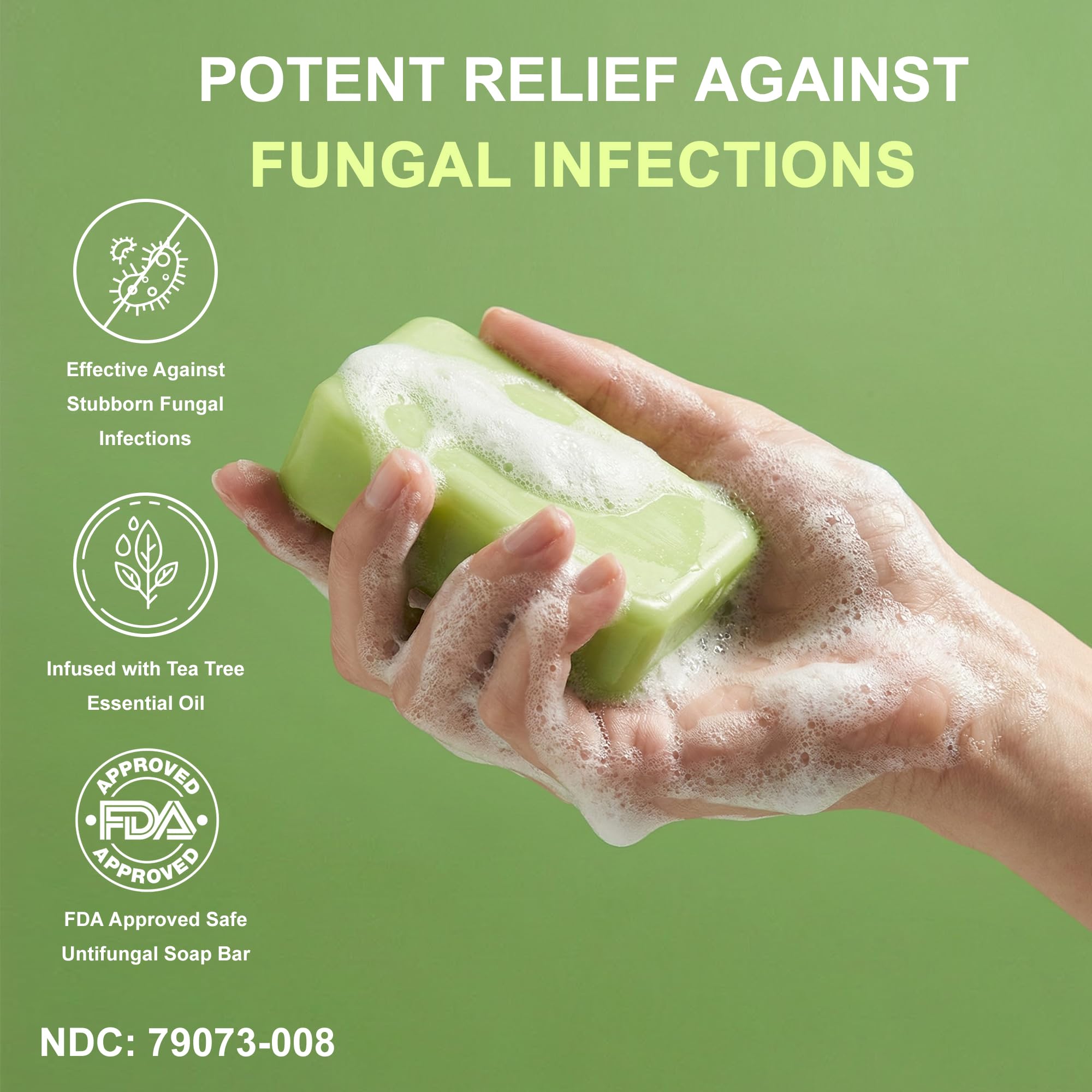 Natouch lather on hands demonstrating rich foam for deep cleansing