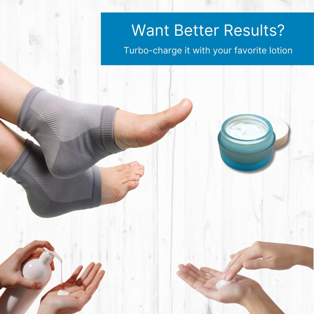 NatraCure before and after heel texture comparison demonstrating softened skin