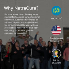 NatraCure packaging and label image showing product details and hypoallergenic claim
