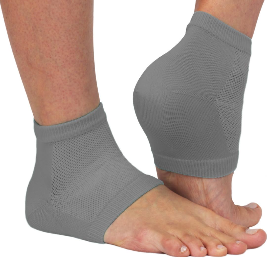 NatraCure front view of vented heel sleeves showing low-profile fit and comfort