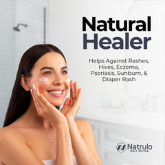 Natrulo application on hands illustrating smooth absorption and immediate moisturization benefit