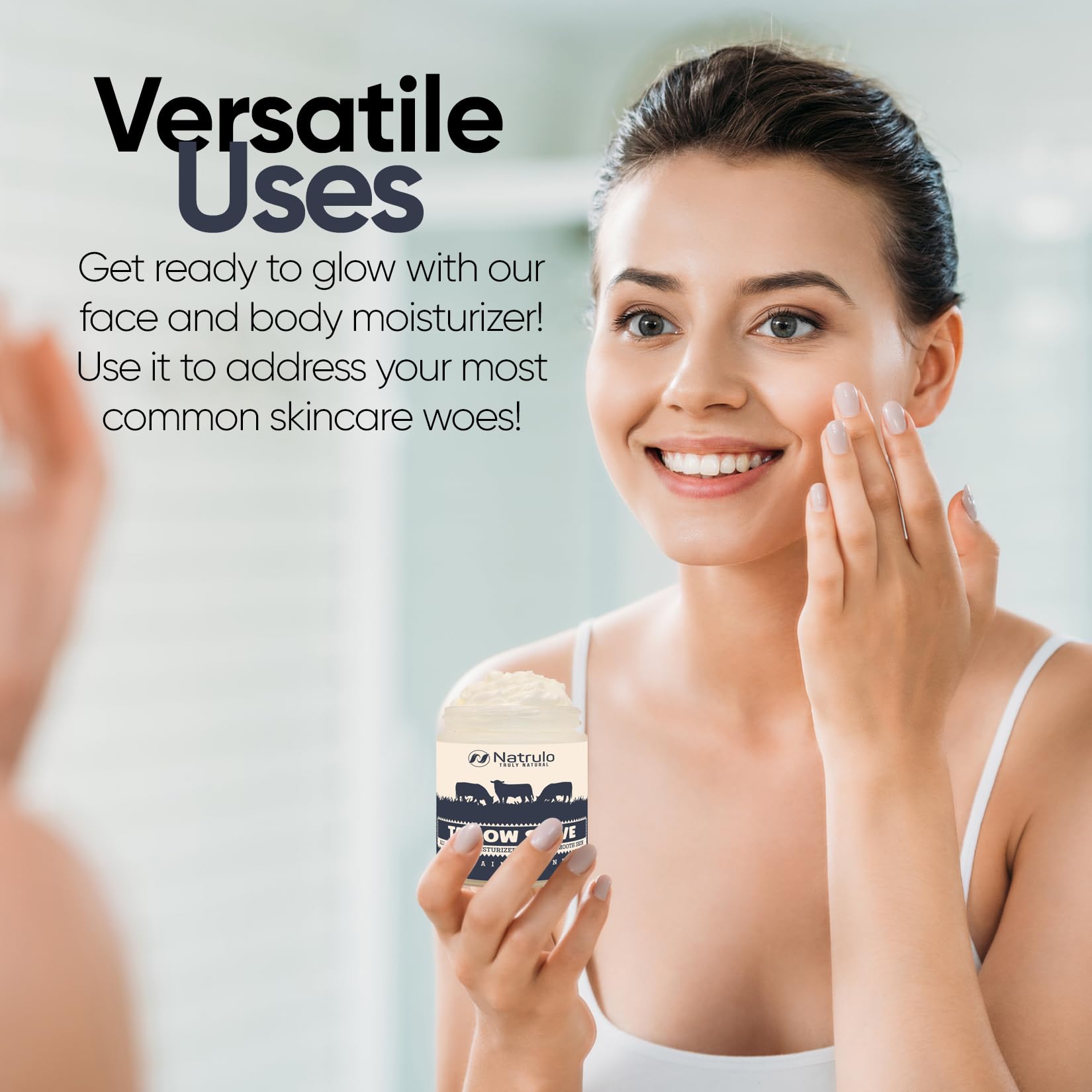Natrulo applying salve on hands demonstrating softening benefit