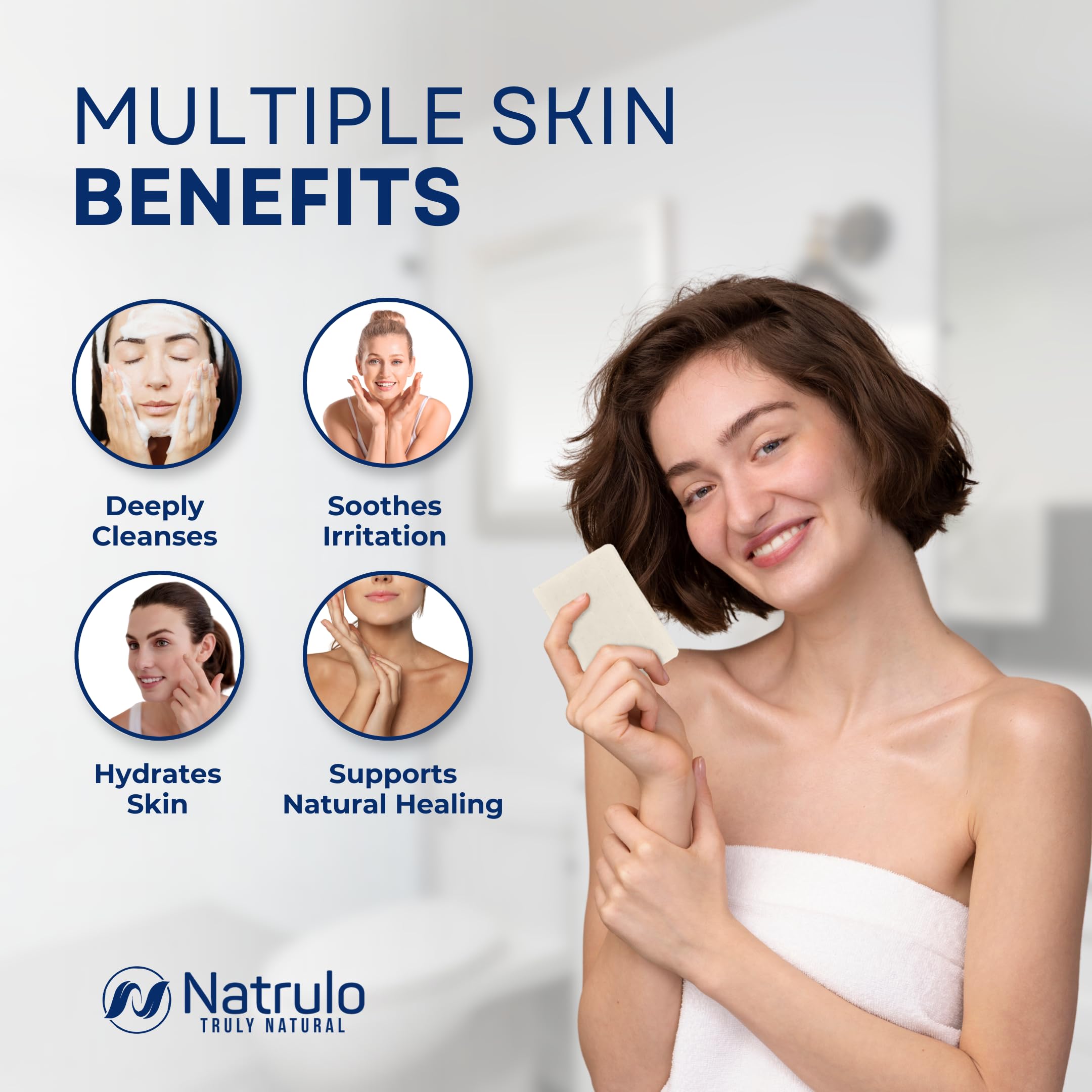 Natrulo soap close-up texture revealing creamy surface for gentle cleansing