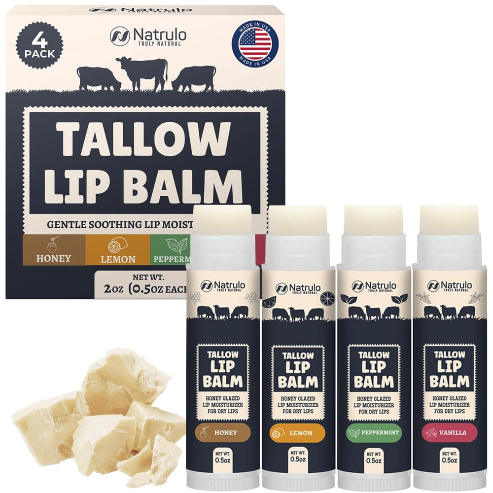 Natrulo front tube showing beef tallow balm and brand benefits