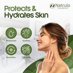 Natrulo goat milk pour detail showing nourishing moisturizing benefit