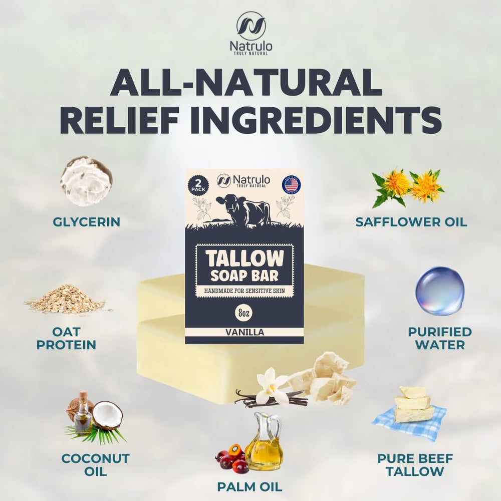 Natrulo label close-up highlighting grass-fed tallow and ingredient transparency