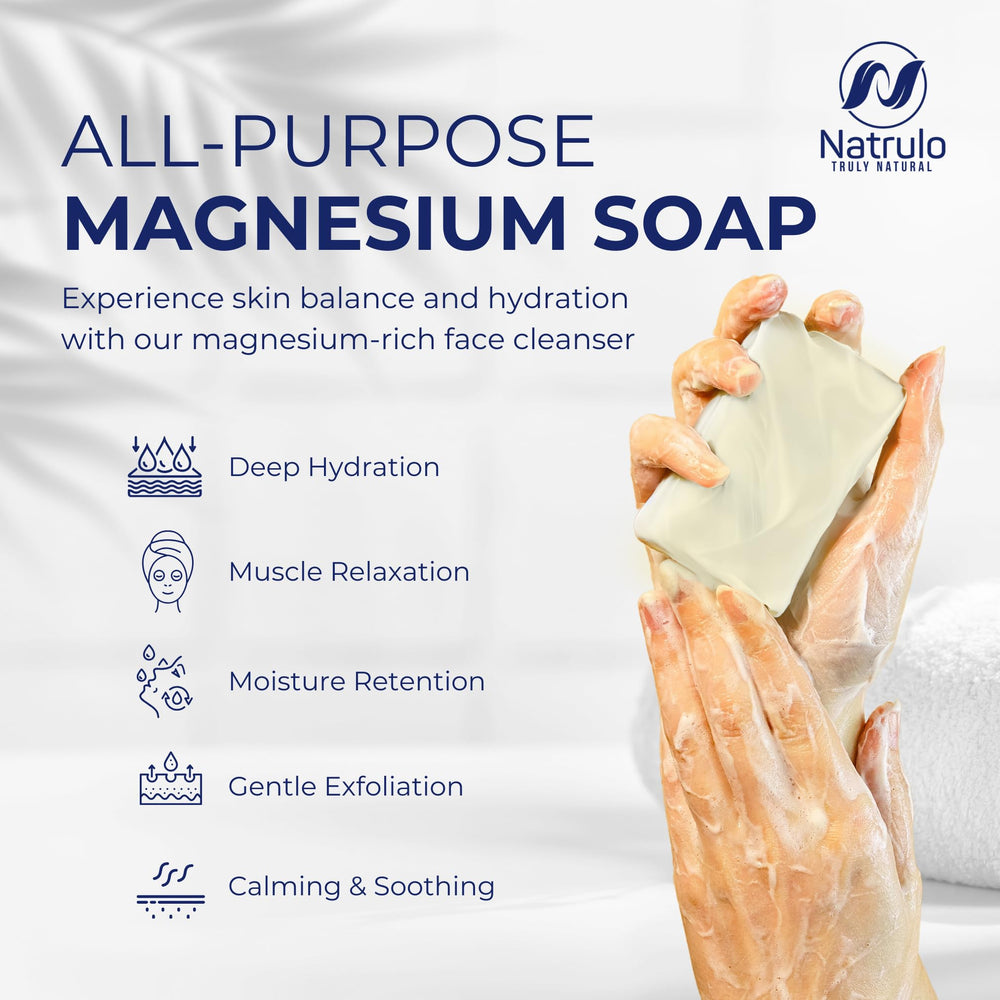 Natrulo magnesium soap close-up texture and creamy lather for gentle exfoliation