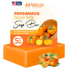 Natrulo persimmon soap front packaging shows natural deodorizing benefits