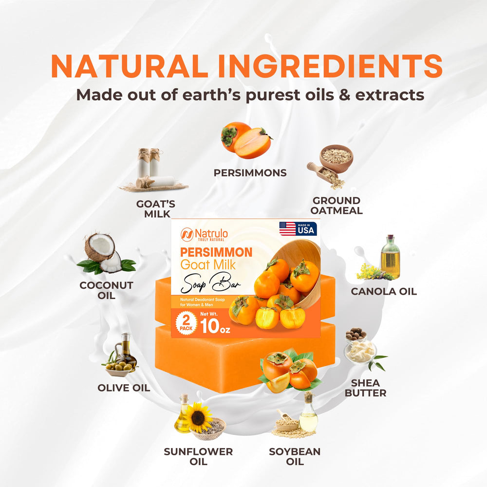 Natrulo persimmon soap applied to underarm demonstrating odor control and gentle cleansing