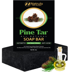 Natrulo pine tar soap front packaging showing natural ingredients and benefits