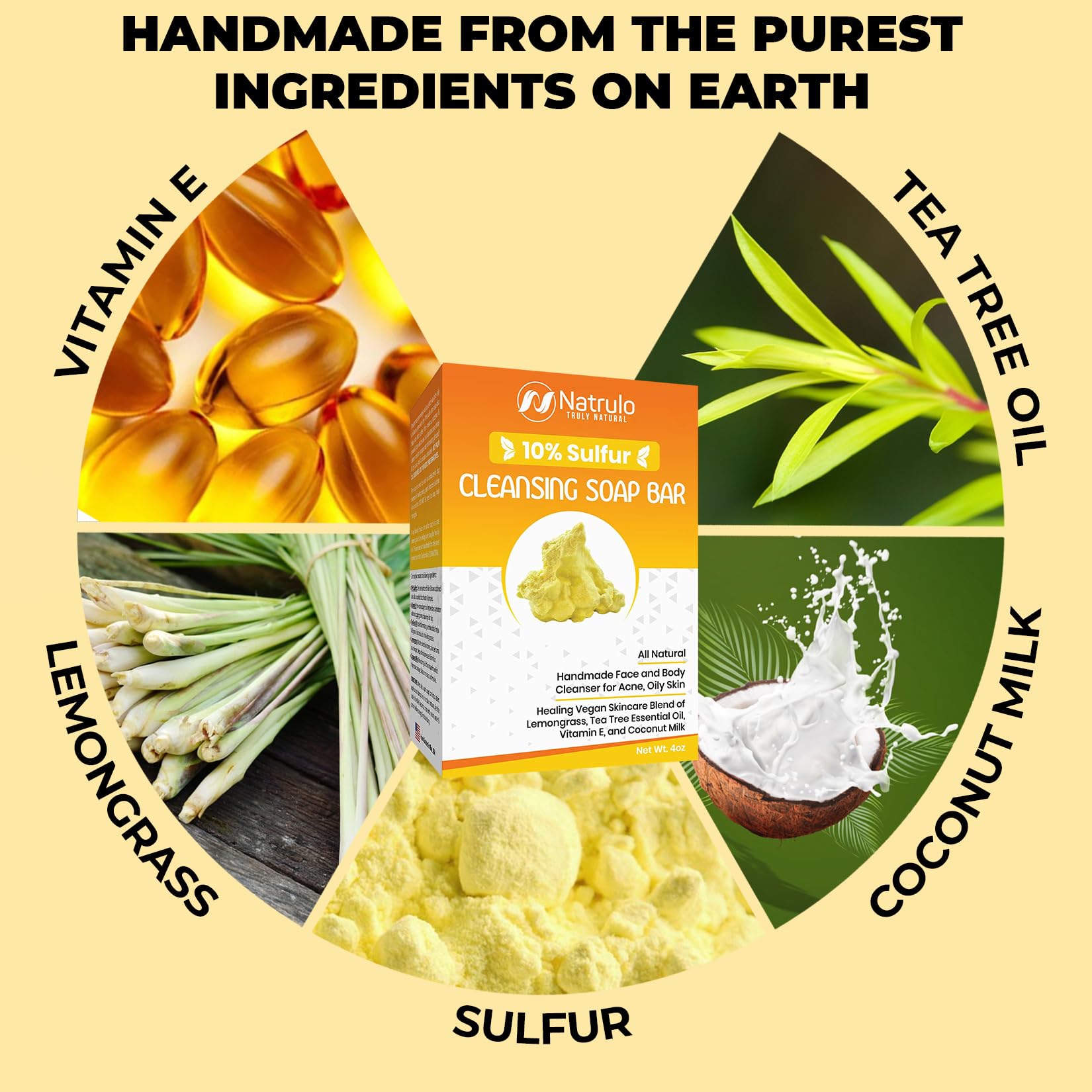 Natrulo soap under running water showing rinseability and easy cleanup