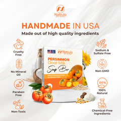 Natrulo soap size comparison next to coin conveys compact long-lasting bar