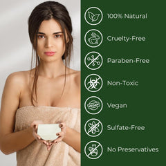 Natrulo soap label close-up highlighting 100% tea tree oil