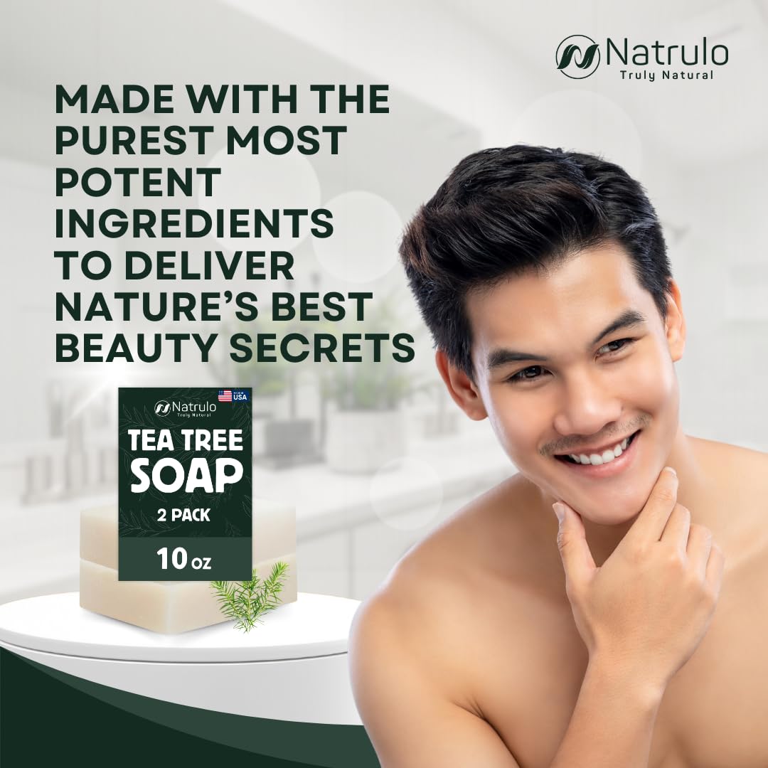 Natrulo soap being applied to face for targeted blemish care