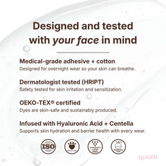 Natsu patch applied to forehead demonstrating simple bedtime use
