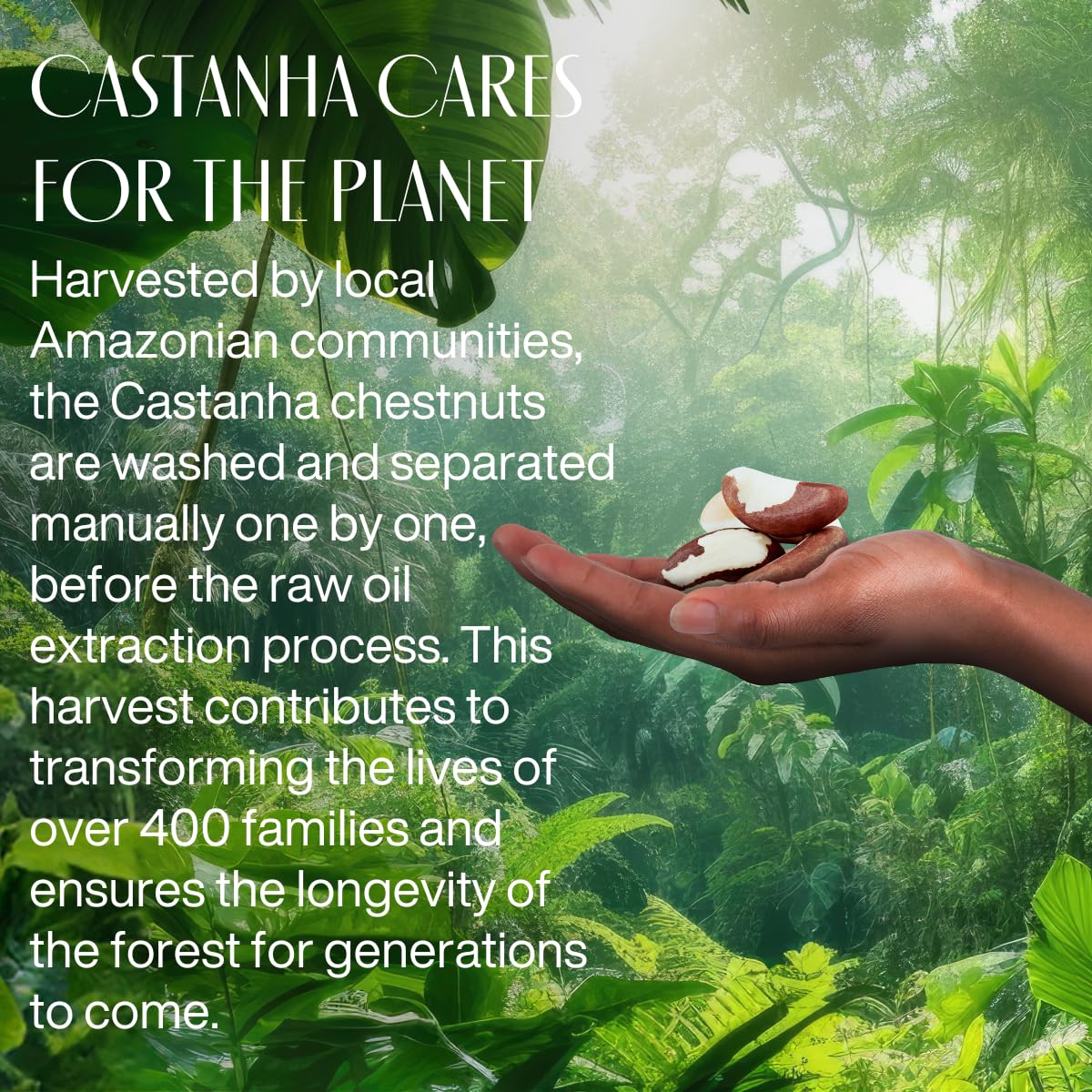 natura castanha being applied to hands showing immediate softening effect