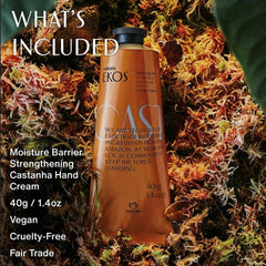 natura castanha tube held in hand demonstrating pocketable size and convenience