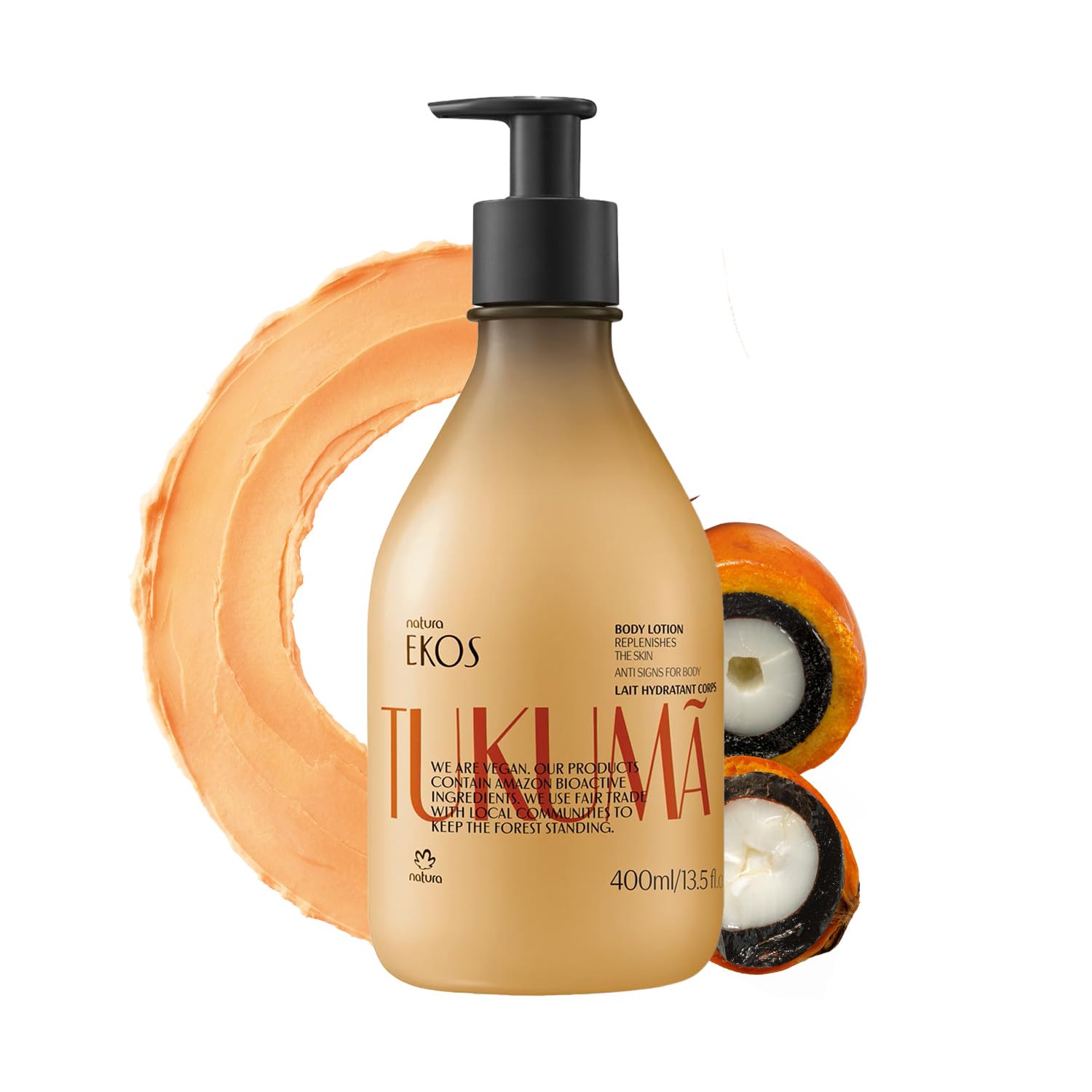 natura bottle front view showing branding and 400ml size for confidence
