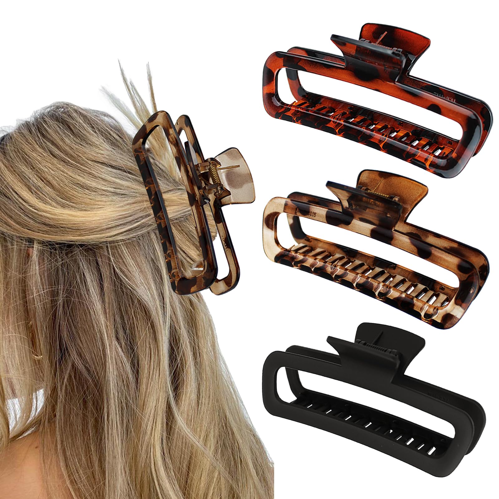 Naturahand front view of three glossy neutral clips showing neat packaging and style benefit