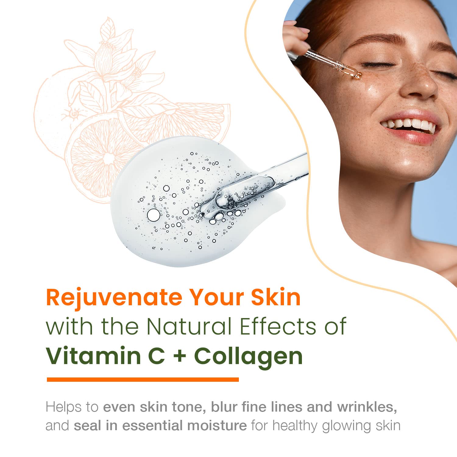 Natural Chemist pump close-up dispensing serum, highlights easy controlled application