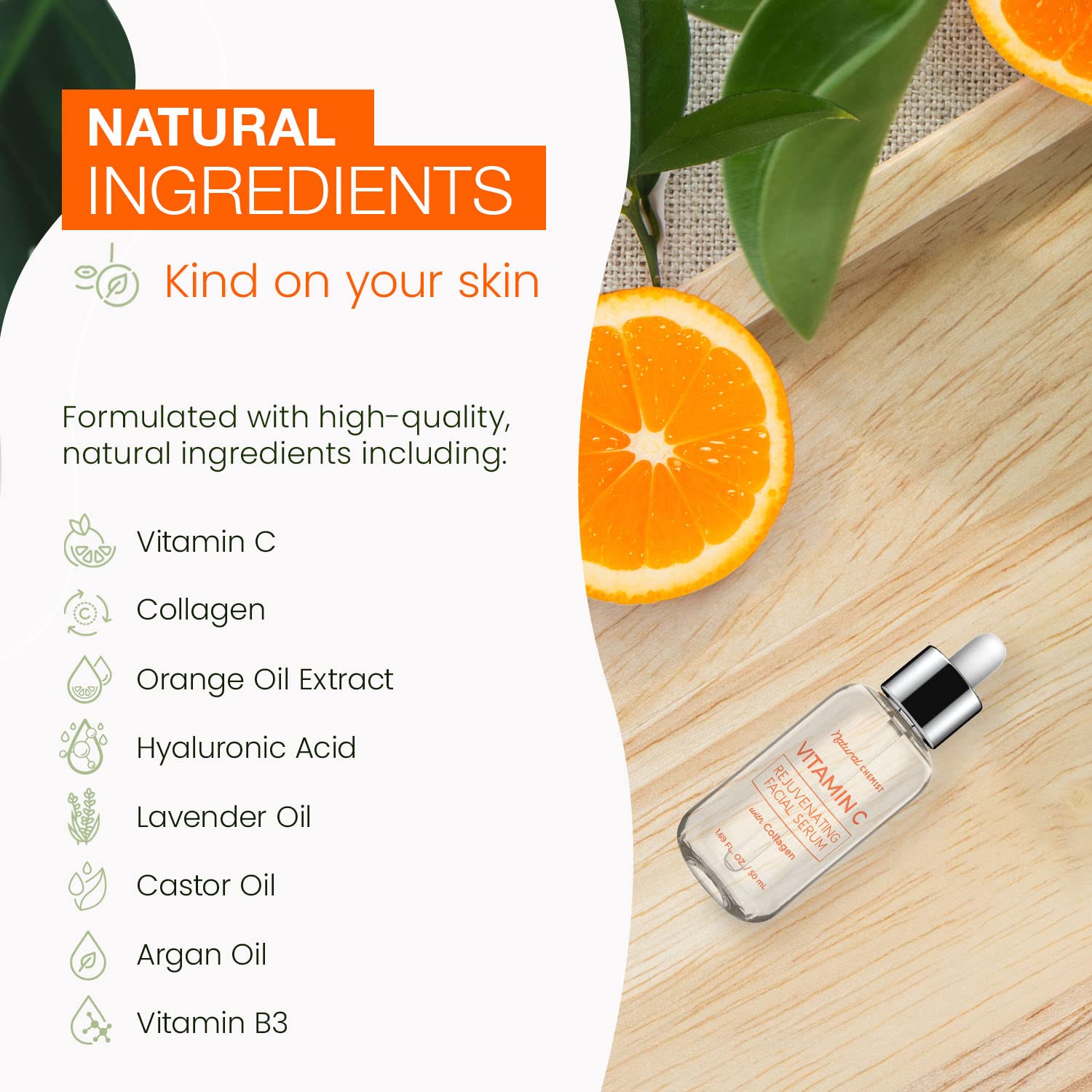 Natural Chemist bottle next to coin for scale, clarifies 1.69 oz product size benefit