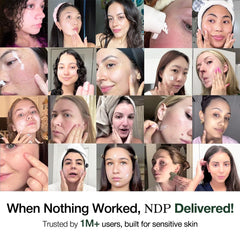 NATURAL DERMA PROJECT mask applied on face demonstrating soothing effects