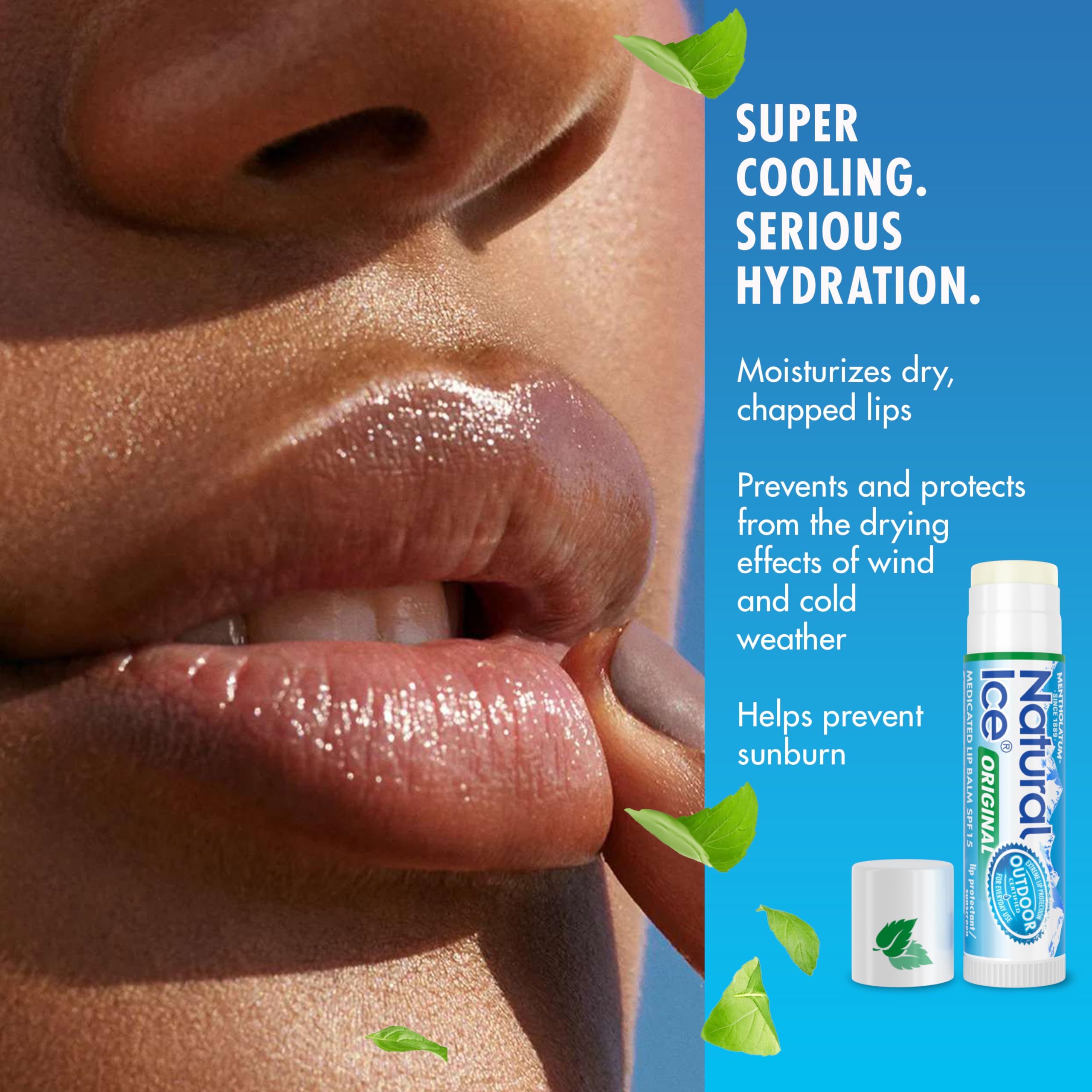 Natural Ice texture close-up highlighting smooth, non-greasy finish