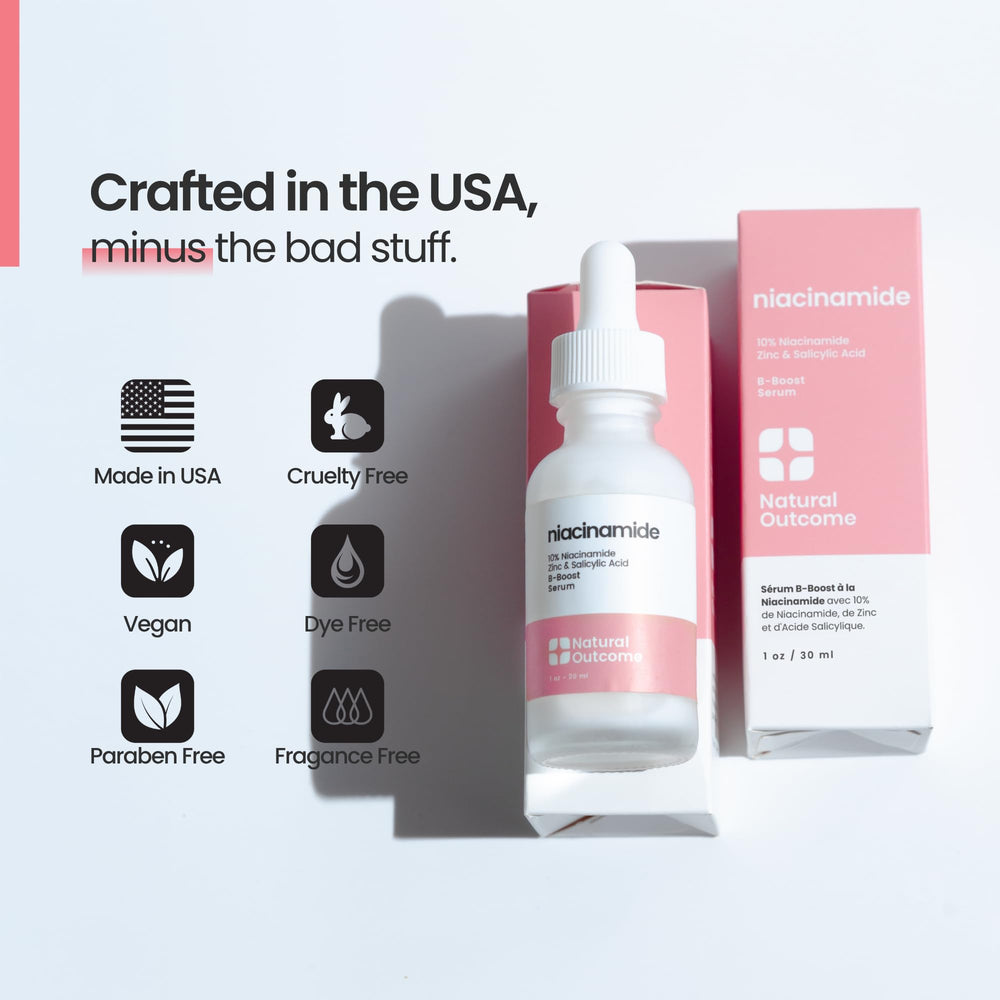 Natural Outcome serum being applied to hand showing quick absorption benefit