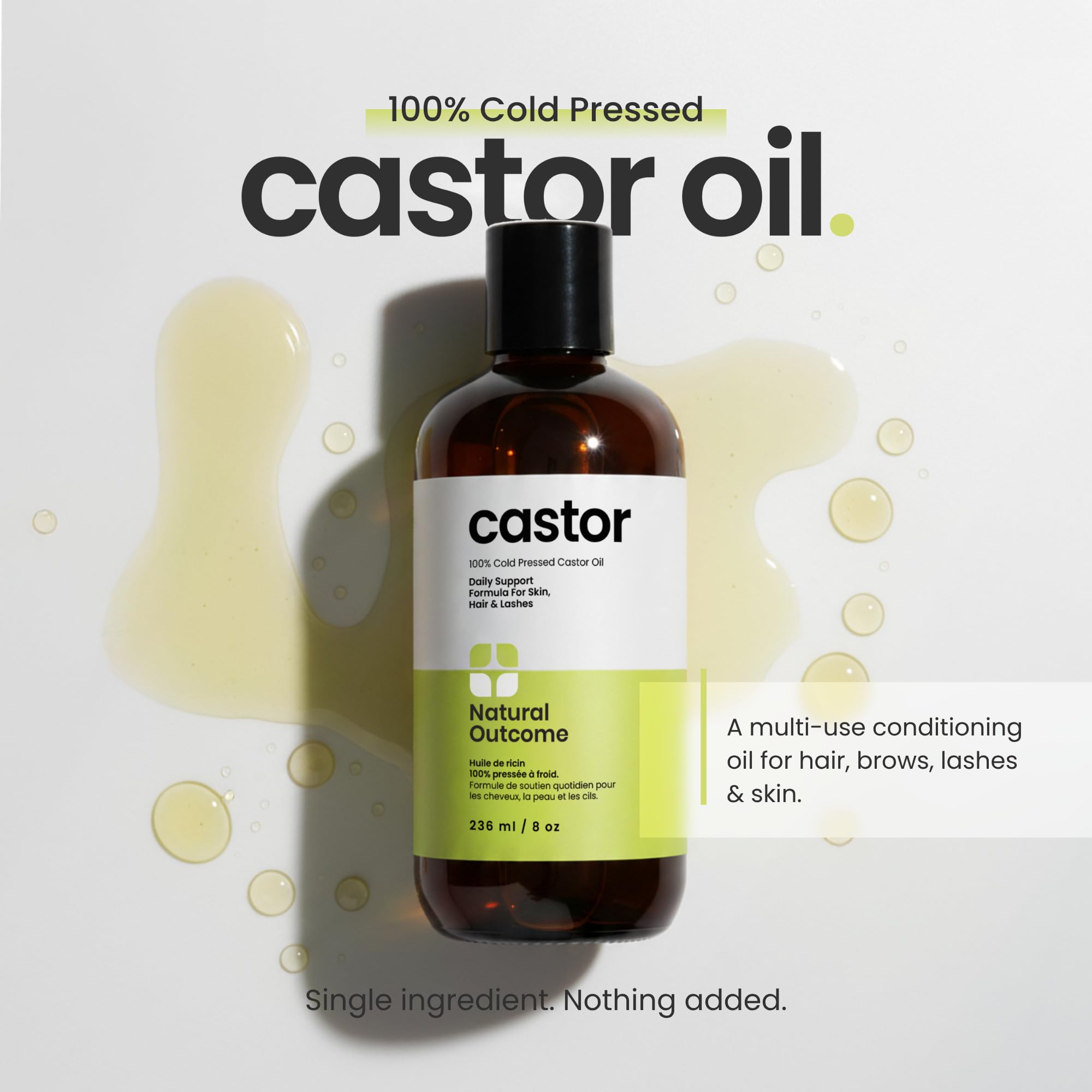 natural outcome dropper dispensing oil for precise application and reduced waste