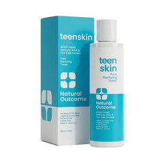 Natural Outcome front packaging showing clear acne toner and benefits