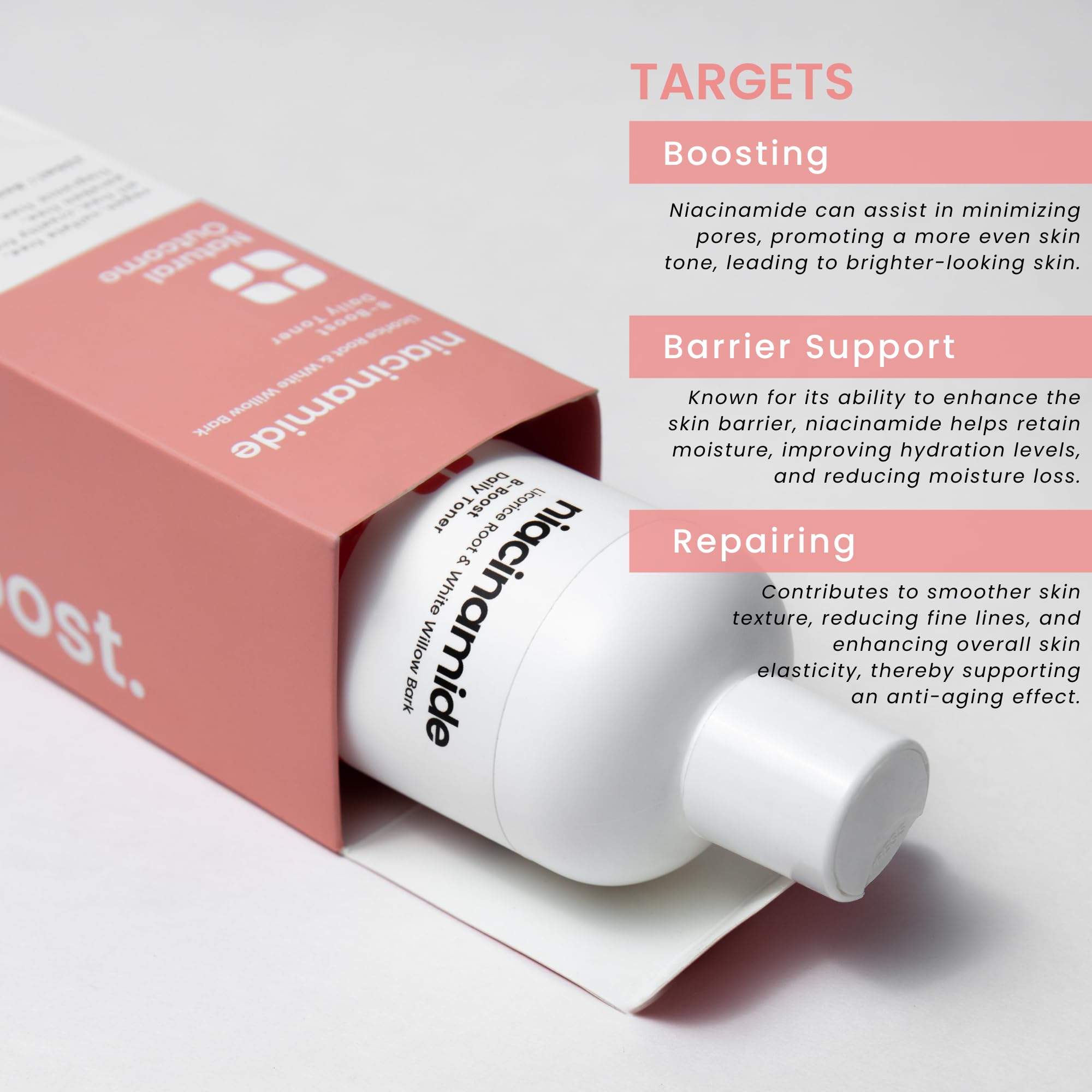 natural outcome ingredient texture with aloe and niacinamide for soothing hydration