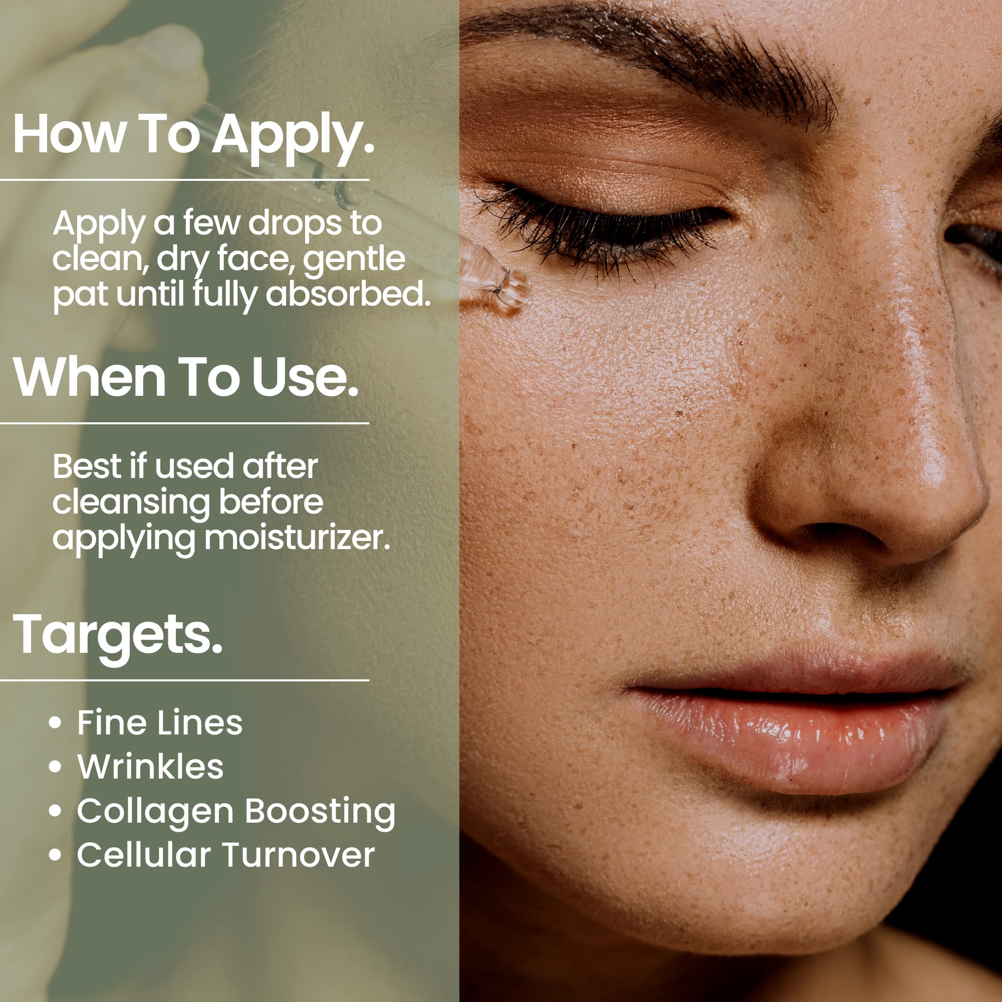natural outcome pipette dispensing serum onto hand for easy application