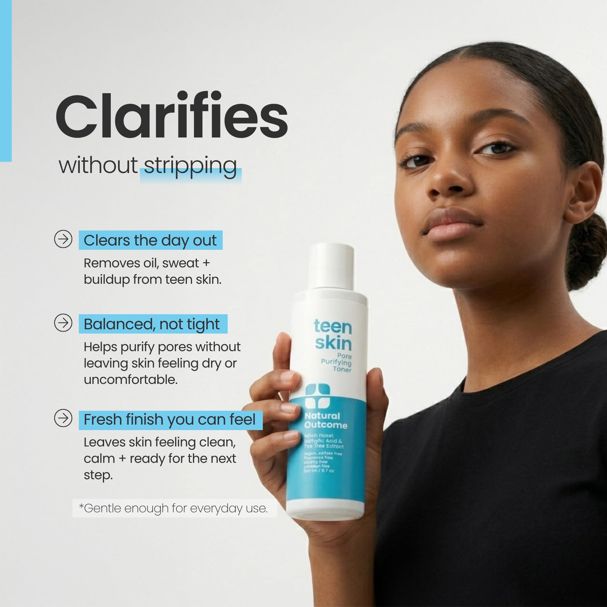 Natural Outcome lotion texture on palm showing lightweight, non-greasy feel