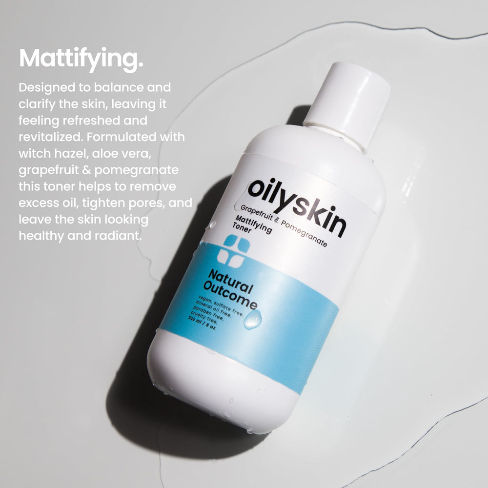 natural outcome close-up on label highlights witch hazel and botanical extracts