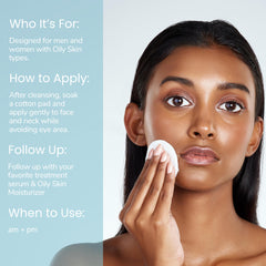 natural outcome saturated cotton pad demonstrating application after cleansing