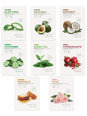 Natural Peau front packaging showing eight individual mask sachets benefits quick hydration