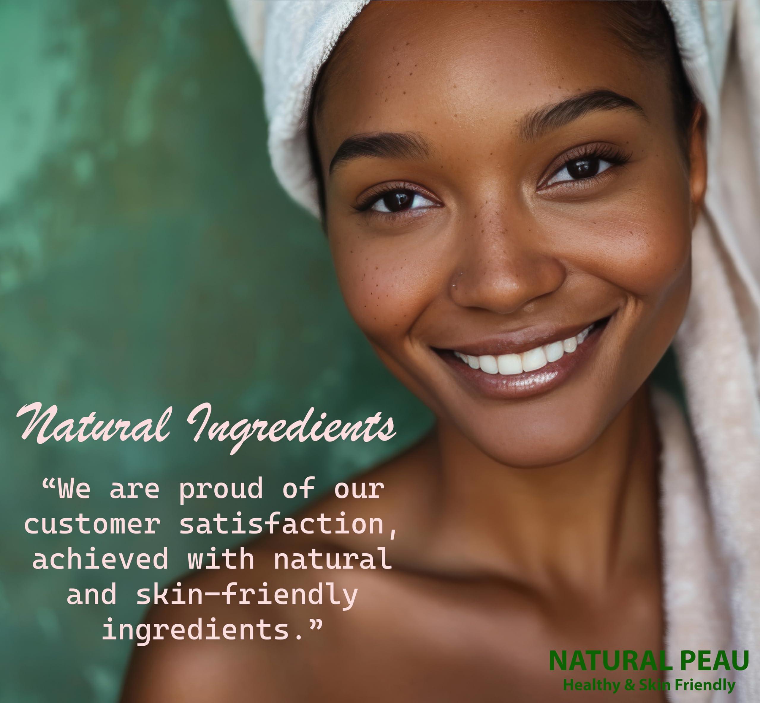 Natural Peau ingredient label close-up highlighting collagen and botanical extracts benefit