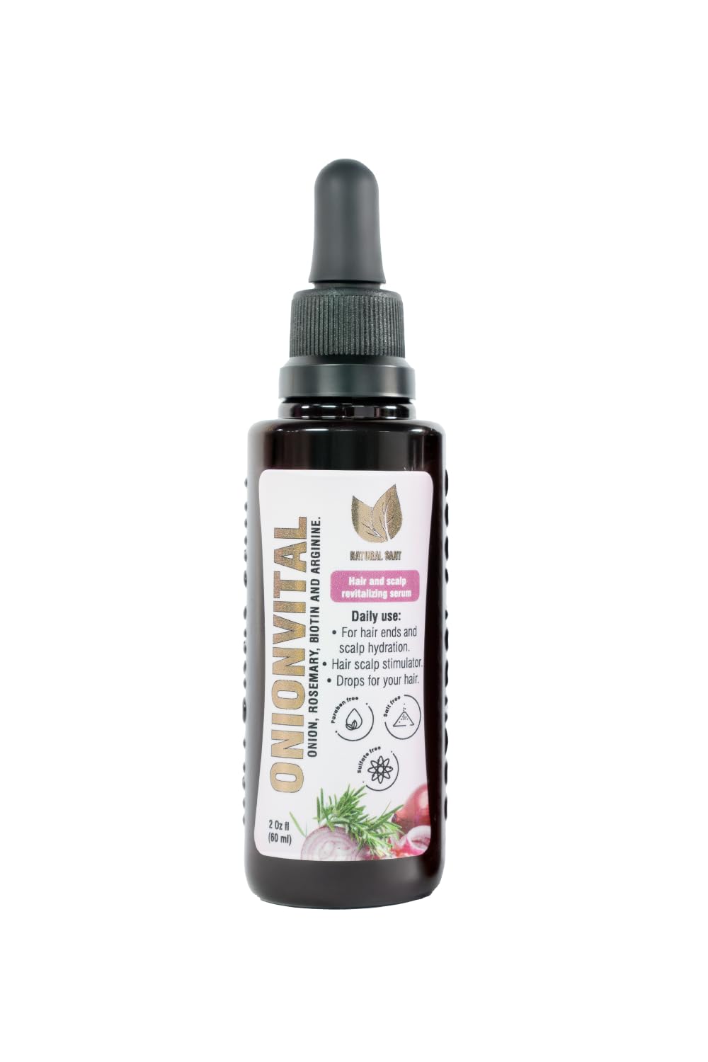 Natural Sant Onionvital bottle front view showing packaging and easy application benefit