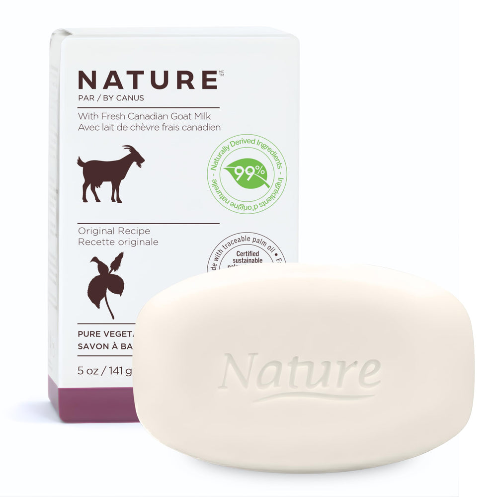 Nature by Canus front packaging showing 5 oz bar and classic scent benefit