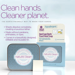 Nature Clean tin inside backpack highlighting ready-to-go hygiene